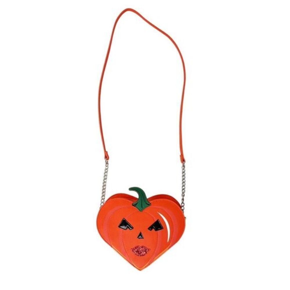 Betsey Johnson Halloween‎ XOGINGER Kitsch Pumpkin Orange Crossbody Bag Purse